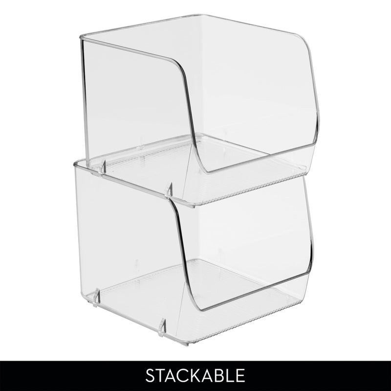 iDesign Stackable Open-Front Storage Bins for Kitchen and Pantry Organization - Set of 3 - Clear - Image 5