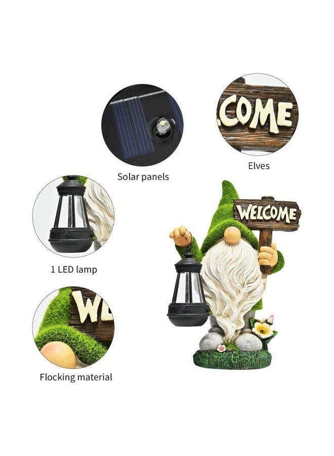 عام في الهواء الطلق أضواء الشمسية الراتنج عفريت الحرف الحلي الأقزام حديقة التماثيل الزينة أضواء الفناء المناظر الطبيعية - Image 4