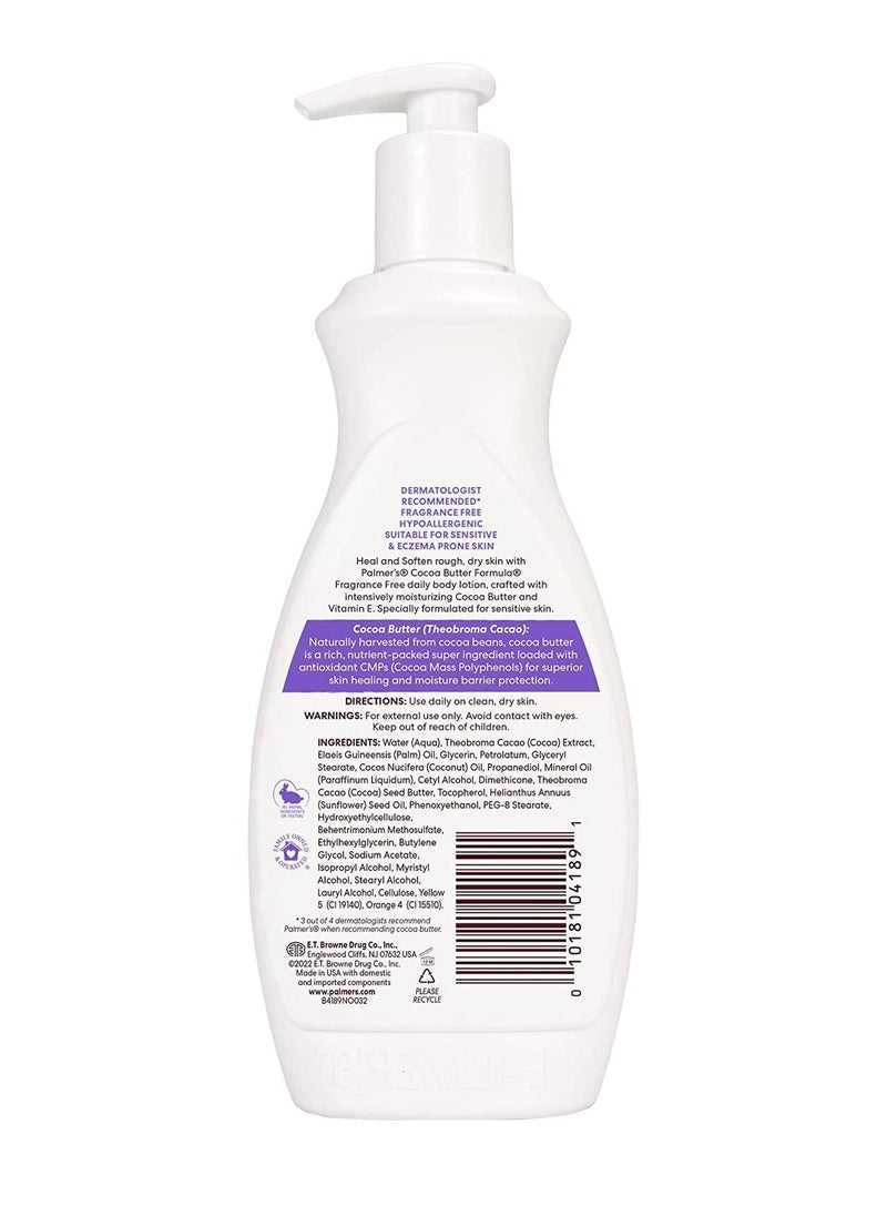 PALMER'S Palmer's Cocoa Butter Formula Fragrance Free Body Lotion, 13.5 Ounce  - Image 2