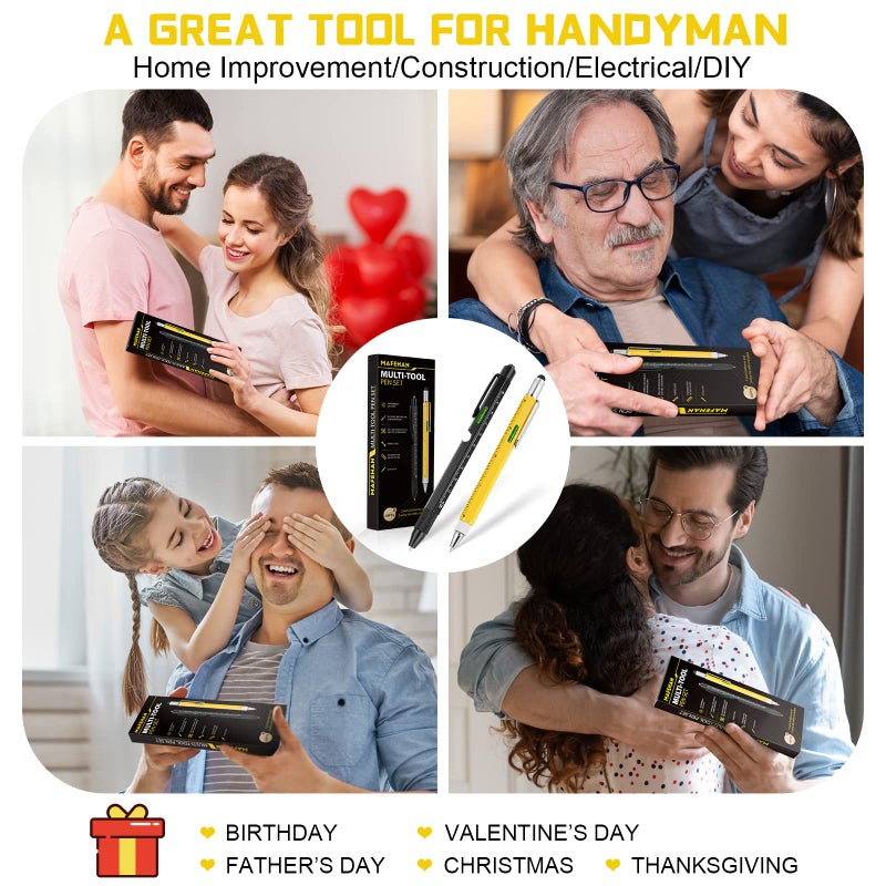 MAFEHAN Father's Day Gifts from Daughter Son Wife, 9 in 1 Multitool Pen, Gifts for Men Who Have Everything, Unique Gifts for Dad from Daughter Son, Dad Gifts for Him, Husband, Grandpa, Boyfriend - YB - Image 2