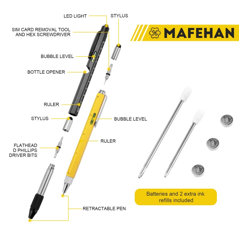 MAFEHAN Father's Day Gifts from Daughter Son Wife, 9 in 1 Multitool Pen, Gifts for Men Who Have Everything, Unique Gifts for Dad from Daughter Son, Dad Gifts for Him, Husband, Grandpa, Boyfriend - YB - Image 3