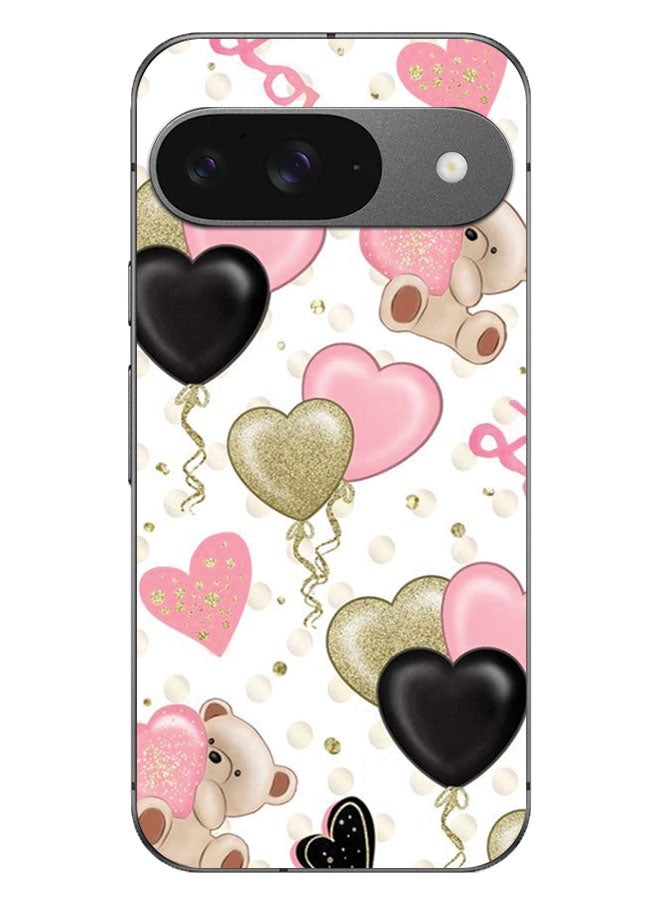 EYE CATCH Printed Protective Case Cover For Google Pixel 9 -  Black & Pink Heart - Image 1