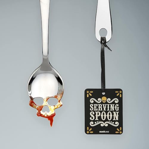Suck UK Skull Serving Spoon - Gothic Kitchenware - Horror Kitchen Accessories - Goth Halloween Home Decor - Pasta Serving Spoon - Slotted Spoon For Cooking & Straining - Salad Servers - Gothic Gifts - Image 3