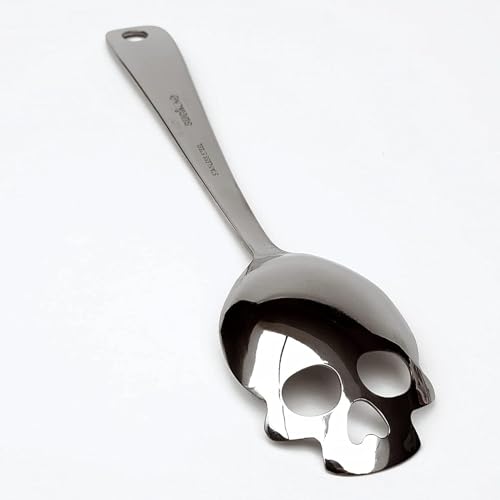 Suck UK Skull Serving Spoon - Gothic Kitchenware - Horror Kitchen Accessories - Goth Halloween Home Decor - Pasta Serving Spoon - Slotted Spoon For Cooking & Straining - Salad Servers - Gothic Gifts - Image 4