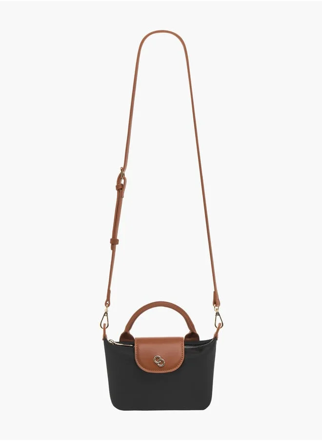 سيليست Womens Colourblock Crossbody Bag With Detachable Strap And Flap Closure