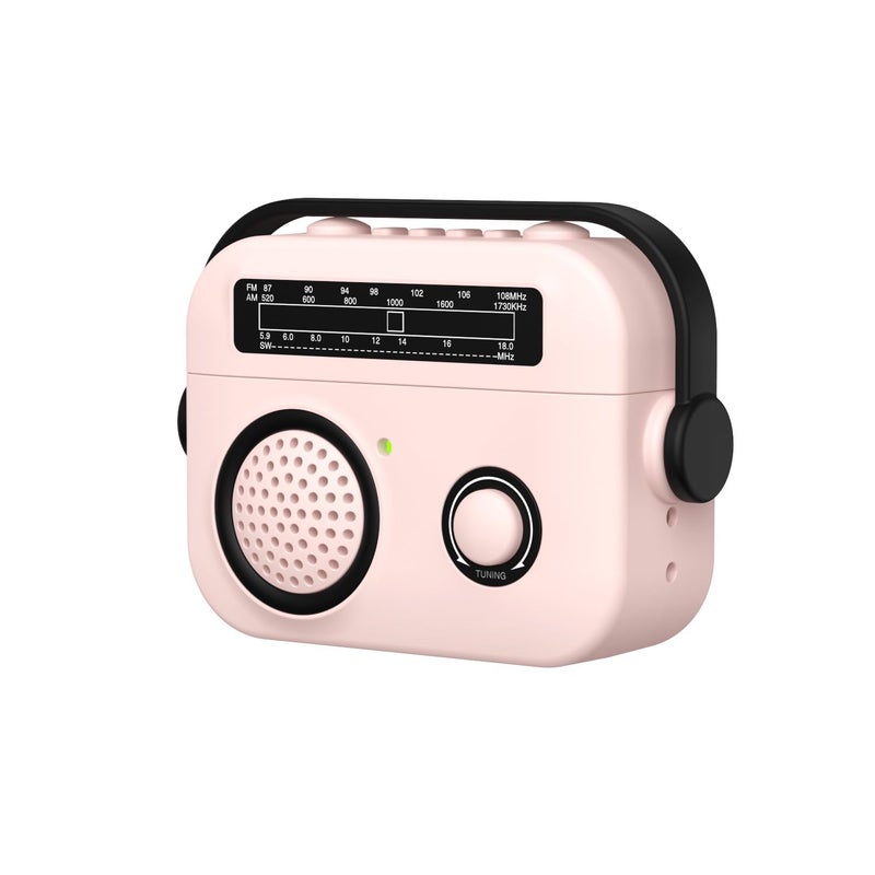 ELVRLA Creative Smooth Matt Surface Ultra Thin Vintage Mini Radio Case for AirPods 4ï¼ŒSoft TPU Silicone Radio Wireless Charging AirPods 4 Cover Earbud Protective Protector -Pink - Image 1