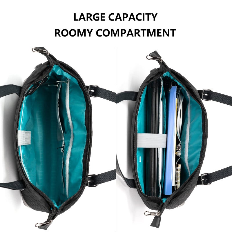 KROSER حقيبة كروسير المحمولة للابتوب 15.6 بوصة مع منفذ USB، حقيبة عمل كبيرة للكمبيوتر للنساء، حقيبة لابتوب للسفر في الأعمال المكتبية (مبطن)  - Image 2