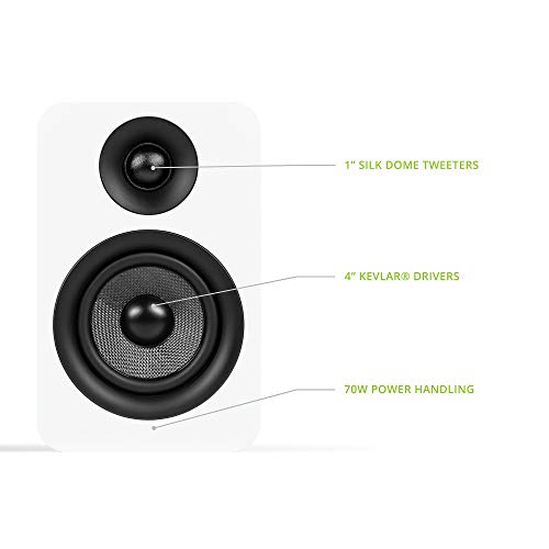 Kanto YU Passive 4" Passive Bookshelf Speakers with 1" Silk Dome Tweeter | External Amplifier Required | Pair | Matte White - Image 2