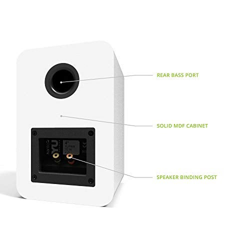 Kanto YU Passive 4" Passive Bookshelf Speakers with 1" Silk Dome Tweeter | External Amplifier Required | Pair | Matte White - Image 3