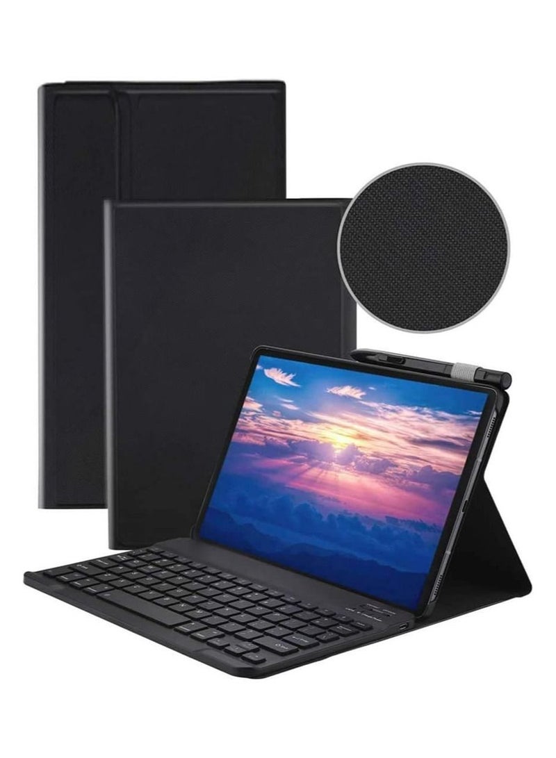 Keyboard Case for Samsung Galaxy Tab S6 Lite 10.4 Inch Tablet 2020 (SM-P610/ SM-P615) with S Pen Holder, Slim Stand PU Leather Cover with Detachable Wireless Bluetooth Keyboard - Image 1