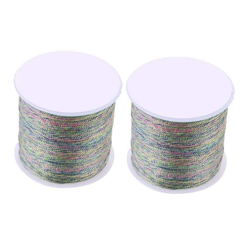 Gold Silver Wire Craft Cord 2 Rolls Hand Woven Stretch Bracelet String For Jewelry Making DIY - Image 2