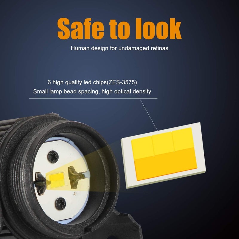 GES Motorcycle LED Fog Lights, 2 Pack LED Driving Lights Motorcycle Fog Lights High Low Beam White Yellow Headlights Fog Lamps Electric Work Driving Headlamp Spot Lamps for for Bike - Image 3