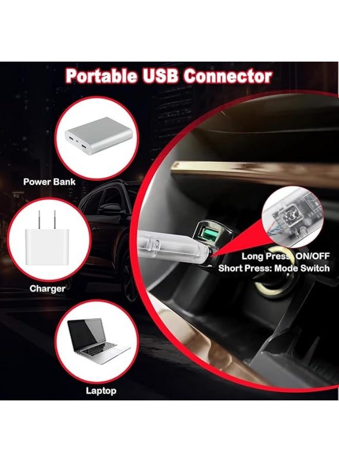 Car LED Light Fierce Eyes Rear Window USB Powered Decorative Lighting Panel with Multiple Light Modes and Control Button, Easy Install Universal Car Interior LED Decoration for All Vehicle Types - Image 5