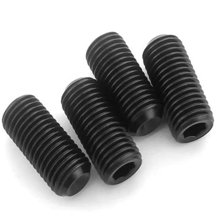 QBJFY 60Pcs M6-1x8mm Black Hex Socket Set Screw Grub Screws,Headless Cup Point,Flat Point Grub Bolt,Internal Hex Drive,Alloy Steel,Grade 12.9 Carbon Steel,for Towel Rack Door Knob - Image 2