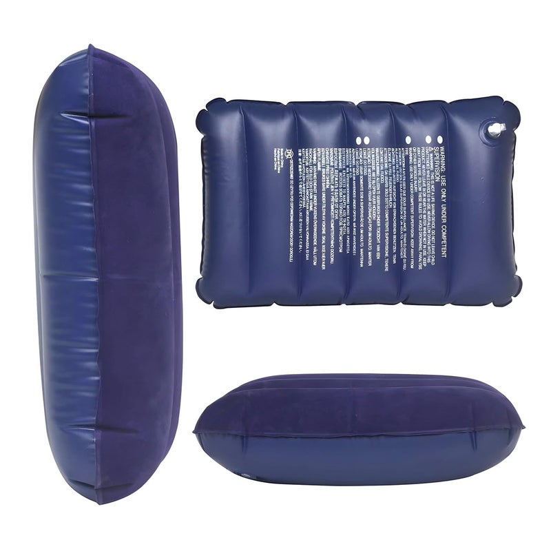 ZIGZAP Inflatable Velvet Travel Pillow | Soft Blow-Up Air Cushion for Sleeping, Camping, Outdoor, Car, Kids, Baby, Adults | Foldable Portable – 47x30cm Blue (Pack of 1) - Image 4