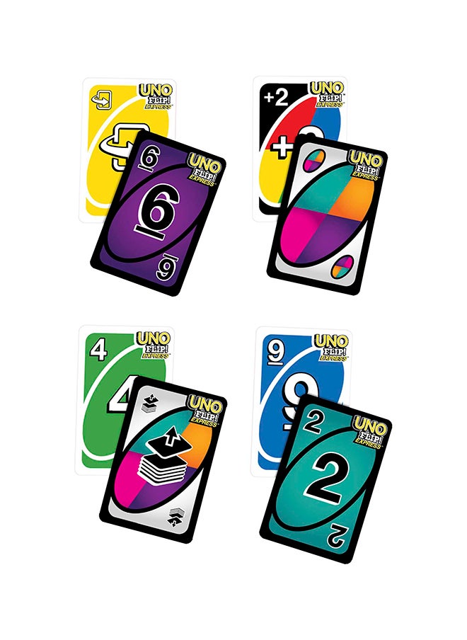 Mattel Games UNO Flip Express  Matching Card Game Featuring Faster Play with 56 Cards, Game Night, Kids Gift Ages 7 Years & Older  - Image 2