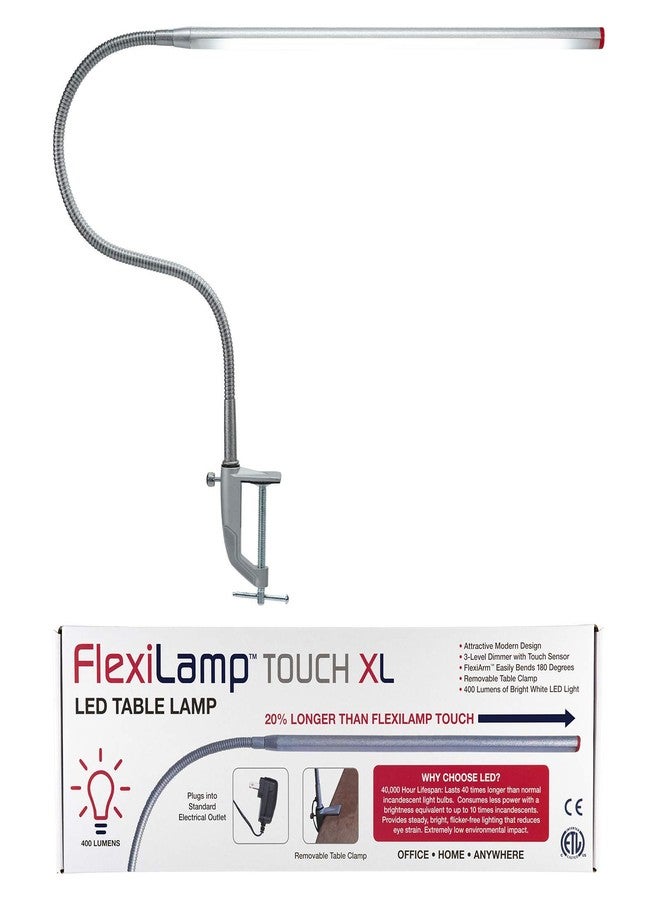 AMERICANAILS .COM Americanails FlexiLamp Touch XL - LED Table Desk Lamp - Removable Clamp - Adjustable Lighting for Nail Stations - Manicure Table Light - Flexible Arm - 3 Brightness Levels - Touch Sensor - 400 Lumens - Image 1