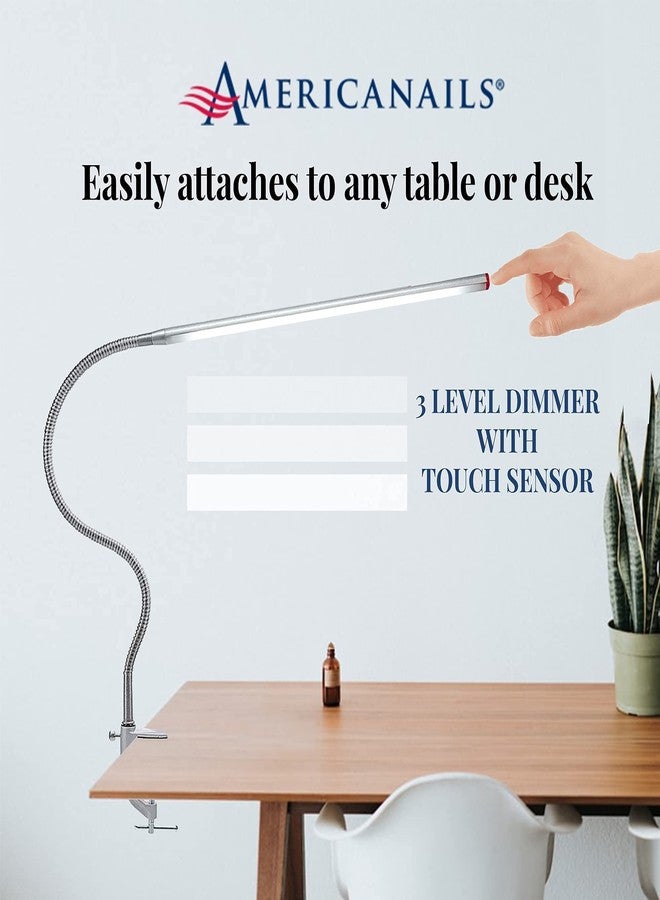 AMERICANAILS .COM Americanails FlexiLamp Touch XL - LED Table Desk Lamp - Removable Clamp - Adjustable Lighting for Nail Stations - Manicure Table Light - Flexible Arm - 3 Brightness Levels - Touch Sensor - 400 Lumens - Image 5