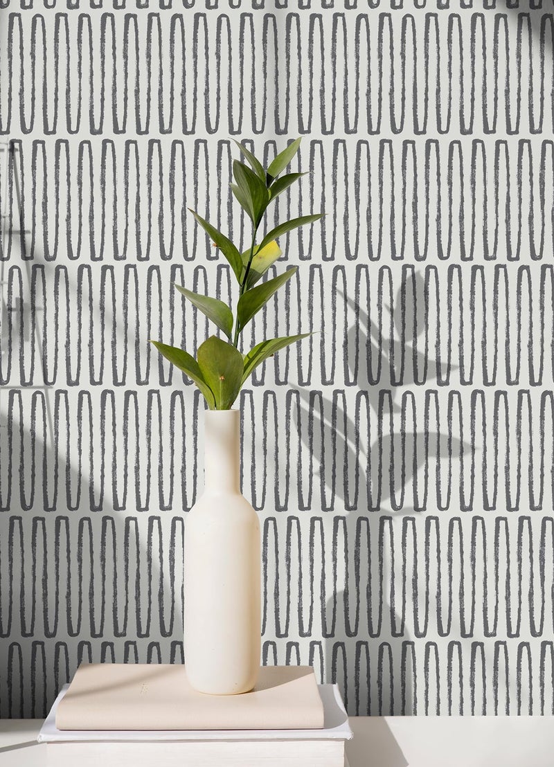 NuWallpaper Porter Charcoal Peel and Stick Wallpaper, NUS6220 - Image 2