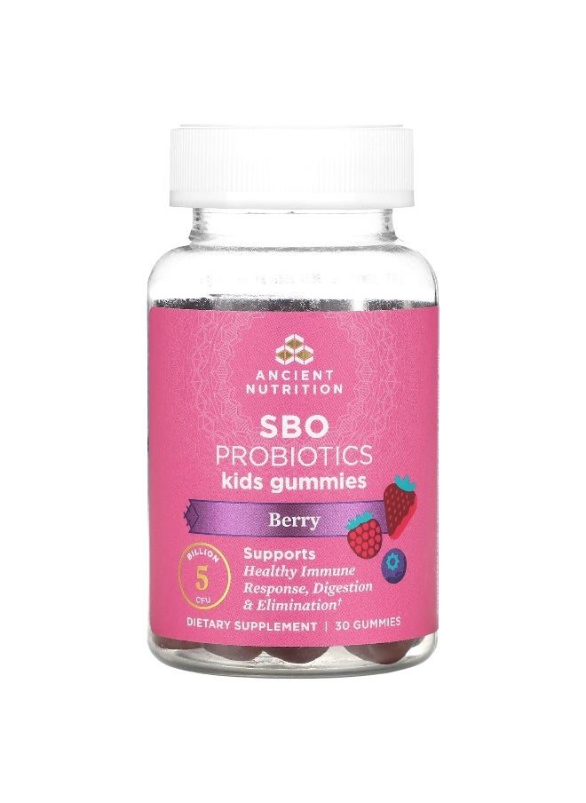 Ancient Nutrition - Ancient Nutrition, Kids, SBO Probiotics, Berry, 5 Billion CFU, 30 Gummies - Image 1