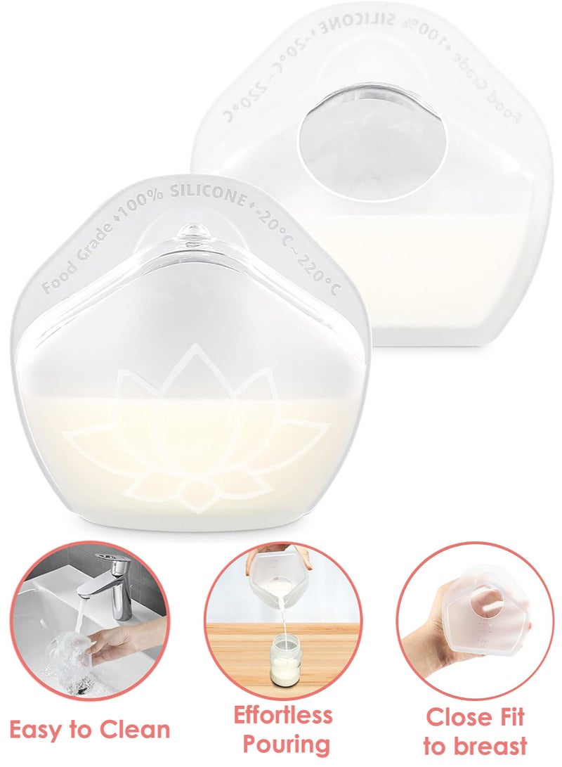 2 Pack Milk Collectors for Breastfeeding, Silicone Milk Catcher for Leaking Milk, Wearable Milk Saver Breastmilk Collection Reusable Nursing Cups for Bra, Discreet Breast Shells for Sore Nipples - Image 1