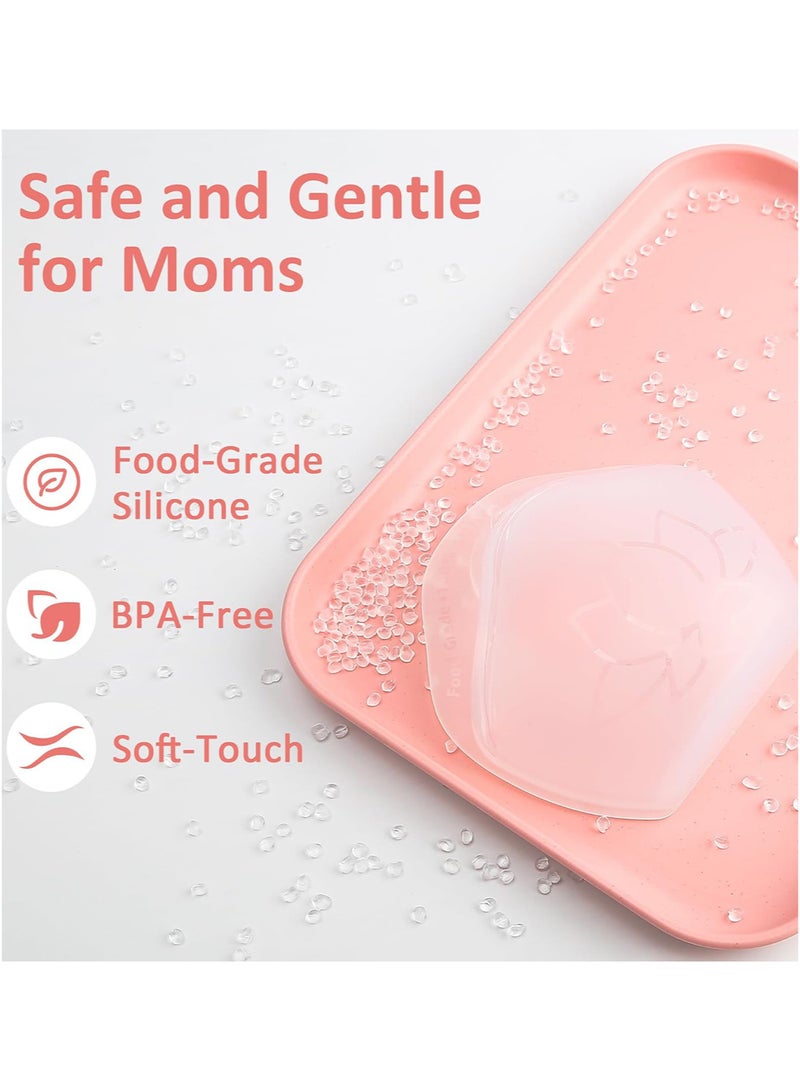 2 Pack Milk Collectors for Breastfeeding, Silicone Milk Catcher for Leaking Milk, Wearable Milk Saver Breastmilk Collection Reusable Nursing Cups for Bra, Discreet Breast Shells for Sore Nipples - Image 2