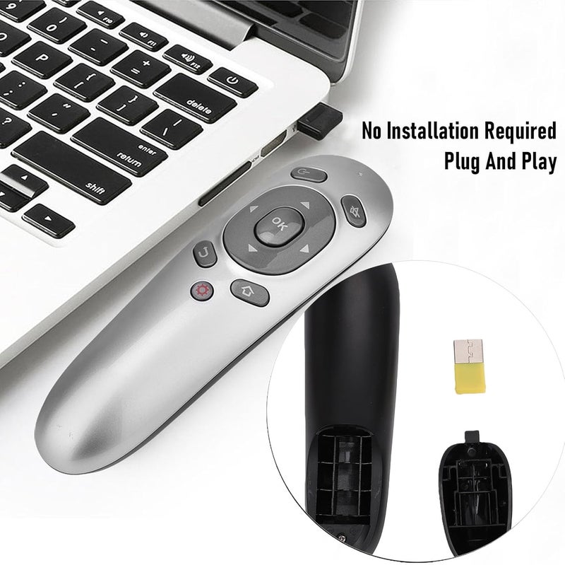 Zopsc Wireless Presentation Clicker, 2.4GHz Remote Presenter with Gyroscope, 15M Range, Ergonomic, for Business Teaching Speech - Image 3