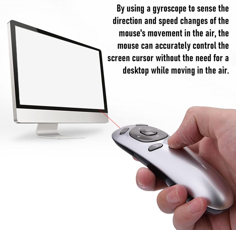 Zopsc Wireless Presentation Clicker, 2.4GHz Remote Presenter with Gyroscope, 15M Range, Ergonomic, for Business Teaching Speech - Image 4