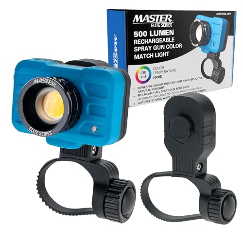 Master Airbrush Master Elite Rechargeable Spray Gun Mount Color Match Light, 500 Lumen LED, CRI 95+ - Replicates Natural Sunlight, Illuminates Paint Surface Sprayed, Ensures Even Coverage - Automotive Repair Coating - Image 1