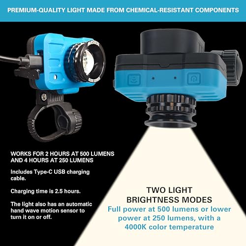 Master Airbrush Master Elite Rechargeable Spray Gun Mount Color Match Light, 500 Lumen LED, CRI 95+ - Replicates Natural Sunlight, Illuminates Paint Surface Sprayed, Ensures Even Coverage - Automotive Repair Coating - Image 5