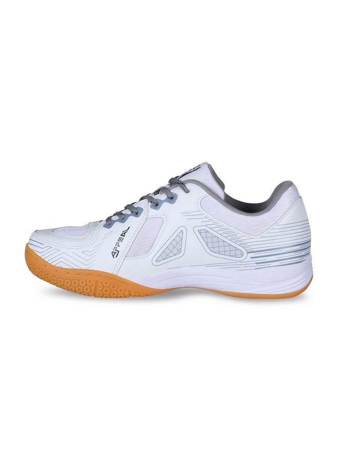 Nivia Nivia Appeal 3.0 Badminton Shoes | Your Secret Weapon for Court Domination | Stylish, Supportive, and Built to Win | Non-Marking Badminton Sports Shoes | (White/Grey) | Size UK07 - Image 1