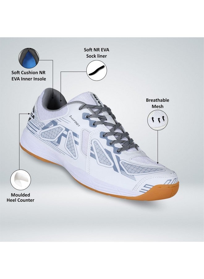 Nivia Nivia Appeal 3.0 Badminton Shoes | Your Secret Weapon for Court Domination | Stylish, Supportive, and Built to Win | Non-Marking Badminton Sports Shoes | (White/Grey) | Size UK07 - Image 2