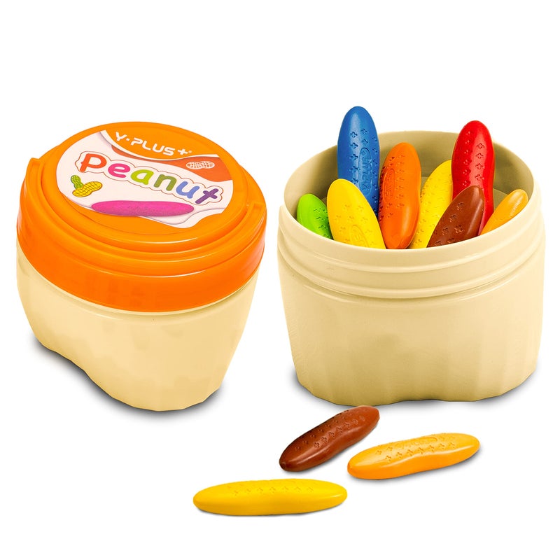 Y-Plus YPLUS Peanut Crayons for Kids, Washable Toddler Crayons, Non-Toxic Baby Crayons for ages 2-4, 1-3, 4-8, Coloring Art Supplies, 24 Colors with Box - Image 1