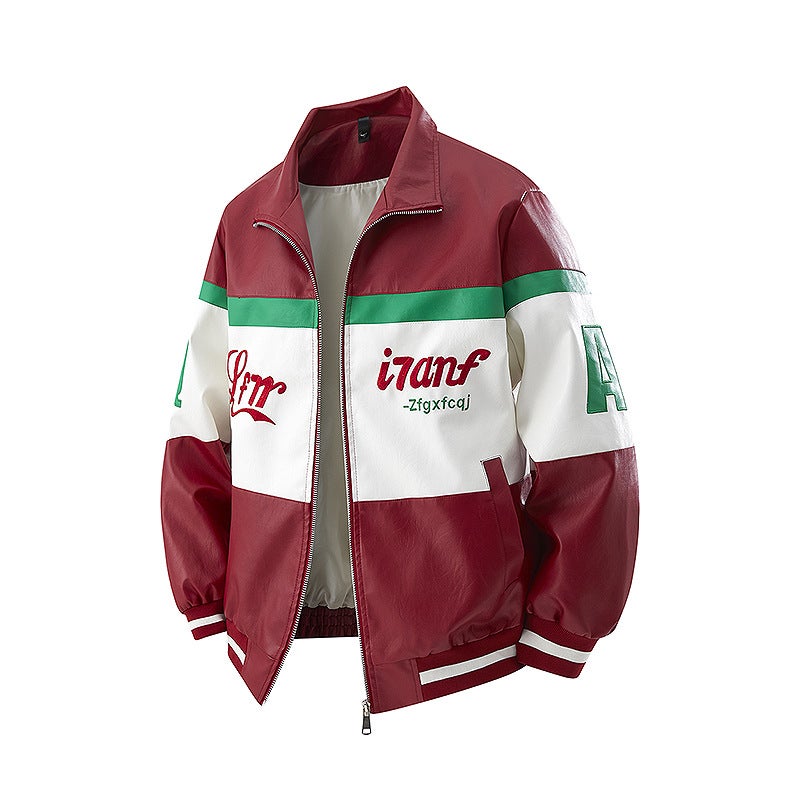 Pu Leather Jacket American High Street Leather Jacket Men'S Coat Japanese Trendy Brand Biker Couple Jacket Trendy - Image 1
