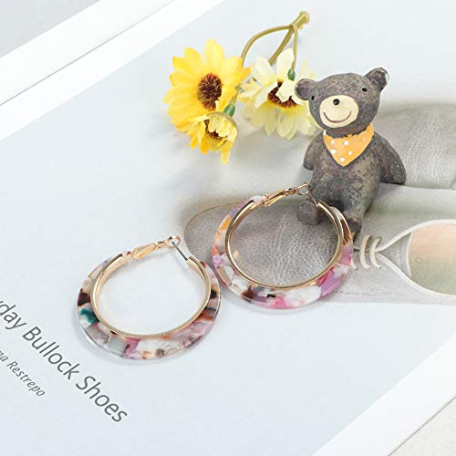 ORAZIO Floral Acrylic Jewelry Set for Women Statement Boho Resin Earrings Necklace Bracelet - Image 5