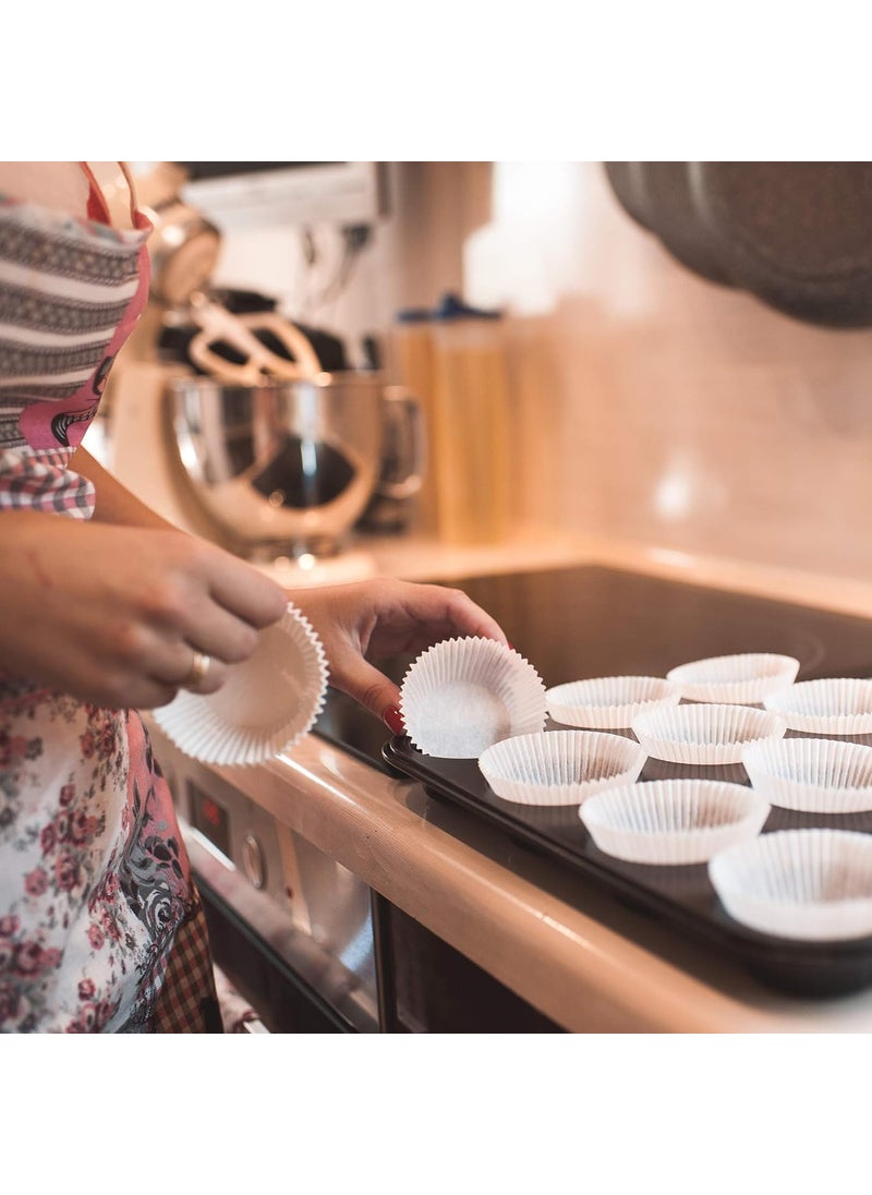 BAKEFY Bakefy100 White CUPPaper Baking Cups No Smell Safe Food Grade Inks and Paper Grease Proof Cupcake Liners Perfect Cups for Cake Balls Muffins Cupcakes and Candies  - Image 4