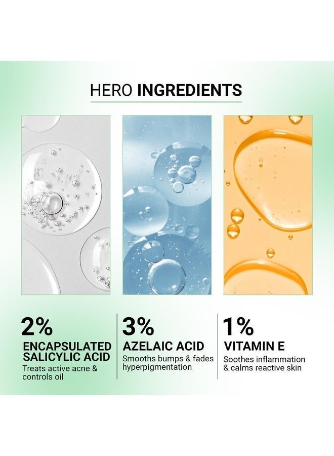 Sereko Clear Corrective Serum with 2% Encapsulated Salicylic Acid BHA & 3% Azelaic Acid | Active Acne | Reducing Sebum Production | Pigmentation & Dark Spots for Oily | Acne-Prone Skin 30ml - (Pack 2) - Image 4