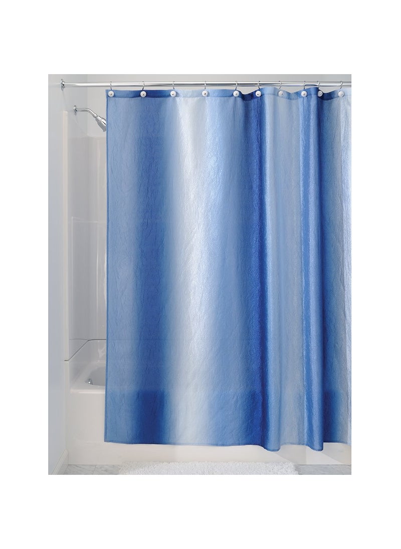 InterDesign iDesign Ombre Fabric Shower Curtain for Master Guest Kids College Dorm Bathroom 72 x 72  Surf Blue 