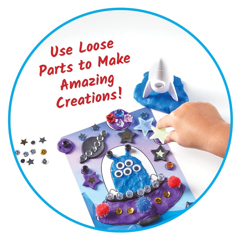 hand2mind Wonders of Space Sensory Activity Kit - Loose Parts Play Materials, Montessori Bin With Lid, Fine Motor Toys, Play Therapy, Arts and Crafts for Kids - Image 3