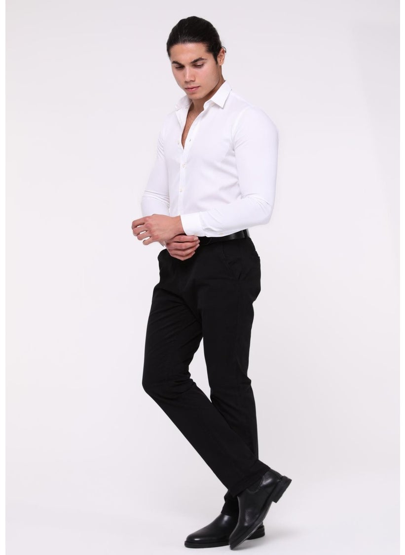 Cedy Denim - Men's Lycra High Waist Regular Fit Loose Cut Side Pocket Chino Classic Trousers - Image 1