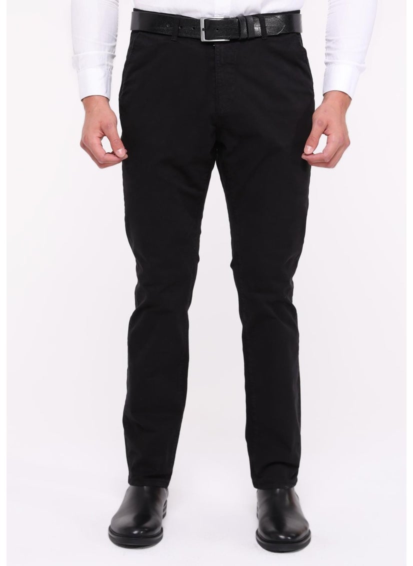 Cedy Denim - Men's Lycra High Waist Regular Fit Loose Cut Side Pocket Chino Classic Trousers - Image 1
