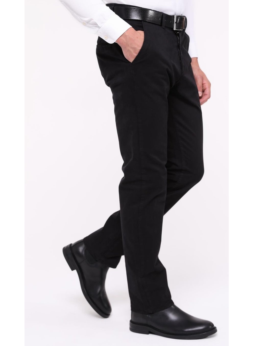 Cedy Denim - Men's Lycra High Waist Regular Fit Loose Cut Side Pocket Chino Classic Trousers - Image 1