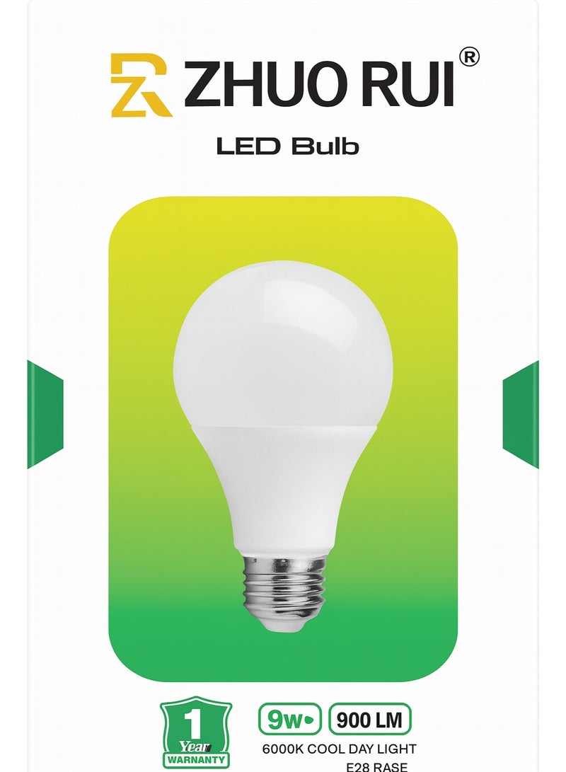 Rui LED Bulb 9W – 900 Lumens, 6000K Cool Daylight, Energy Saving A60 Light Bulb, E27 Base - Image 1