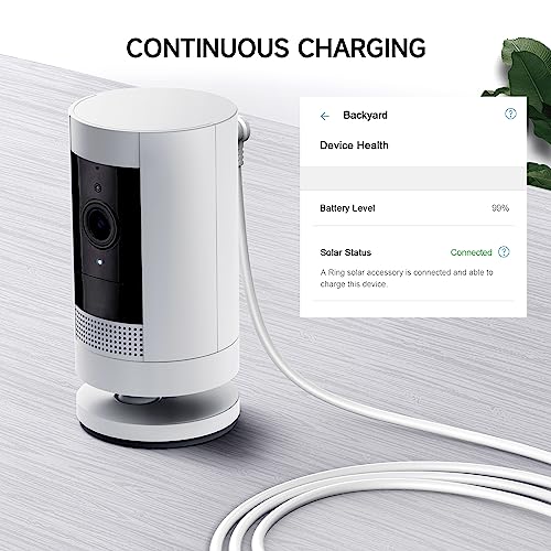 OLAIKE (2 Pack 8m/26ft Charge Cable for Ring Stick Up Cam Battery/Plug-in & Ring Spotlight Cam Battery, Weatherproof Power Adapter Keep Charge Your Camera (No Camera), White - Image 2