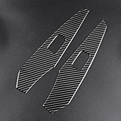 JUPIZEUS Carbon Fiber, Car Door Window Lifter Switch Button Panel Cover Sticker for Mazda 6 2016-2017.5 with Automatic Transmission, Auto Interior Trim, 4PCS, Black - Image 5