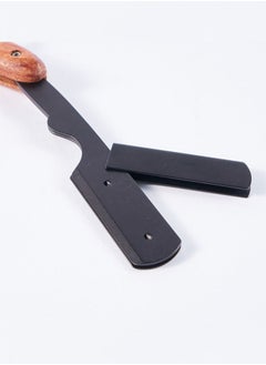 GUTCHE Straight  Edge Pearwood Razor with 1 Straight Razor Blades,Barber Straight Razor,Close Shaving Manual Shaver  - Image 4