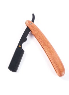 GUTCHE Straight  Edge Pearwood Razor with 1 Straight Razor Blades,Barber Straight Razor,Close Shaving Manual Shaver  - Image 3