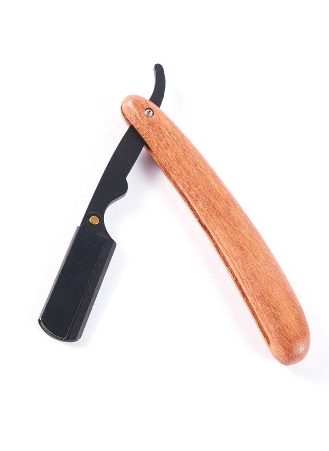 GUTCHE Straight  Edge Pearwood Razor with 1 Straight Razor Blades,Barber Straight Razor,Close Shaving Manual Shaver  - Image 3