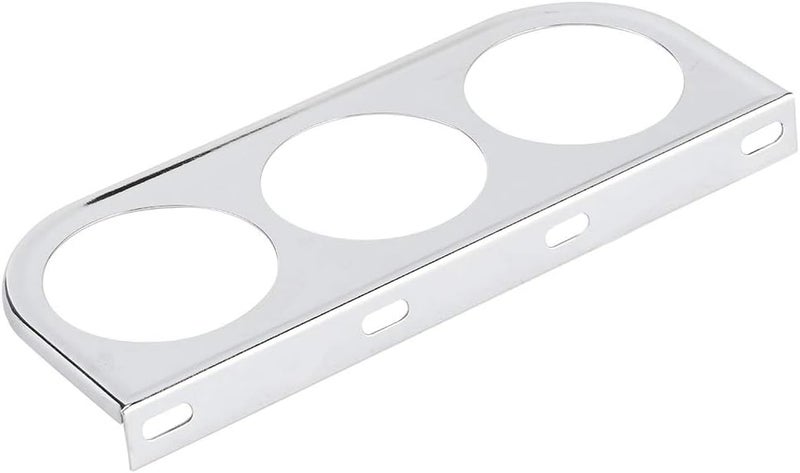 GLOGLOW Nan 2in Gauge Holder, Iron 3 Hole Gauge Mount for Auto Truck Boat 52mm Universal Panel Car Modificationupgradingperformance (Silver) - Image 4