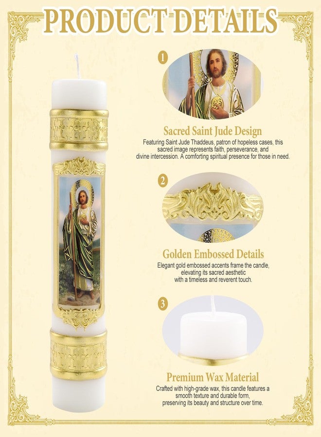 TALPGOD Religious St Jude Candles Catholic,St Jude San Judas Tadeo Prayer Candles for Church Baptism First Communion Mexican Gift,Cirios Religiosos Catolicos,Vela De Bautizo,Veladoras De San Judas Tadeo - Image 3
